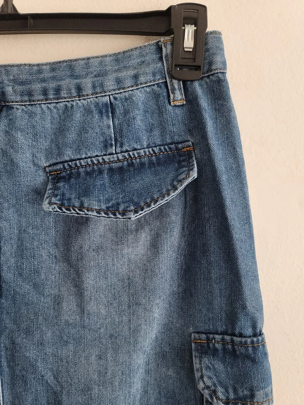 NEW Forever 21 Denim Cargo Maxi Skirt Large Medium Wash Y2K - Picture 5 of 8